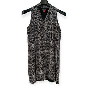 Vince Camuto Sleeveless Yoruba Graphic Invert Pleat Dress Size Small
